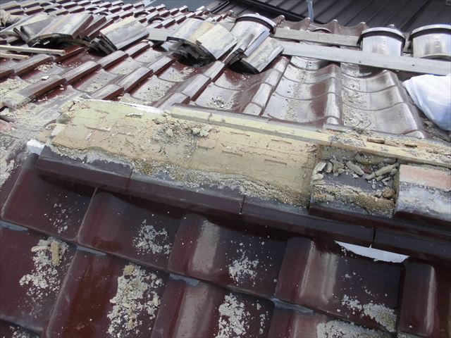 津山市　大崎瓦　棟解体