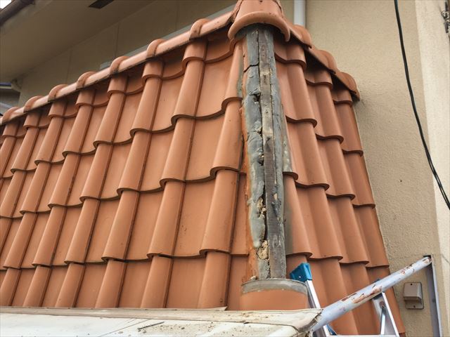 岡山市北区　屋根修理　棟積み直し工事