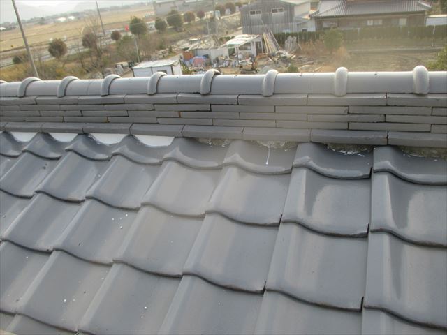 岡山市南区　屋根補修工事　漆喰入れ替え工事