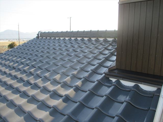 岡山市南区　瓦屋根補修工事　1階漆喰入れ替え工事