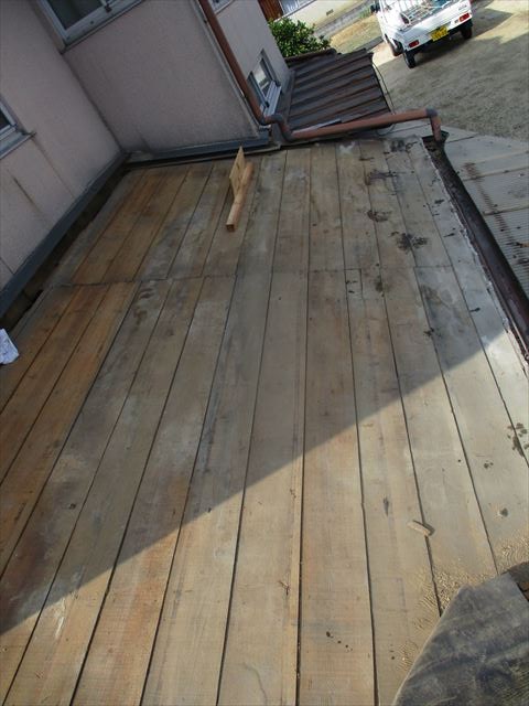 倉敷市　屋根リフォーム　防水紙撤去