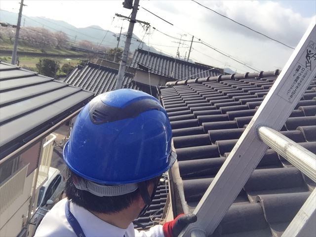 岡山市南区で雨どい点検