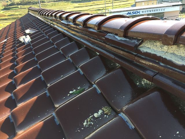 津山市　大崎瓦　棟積み替え前