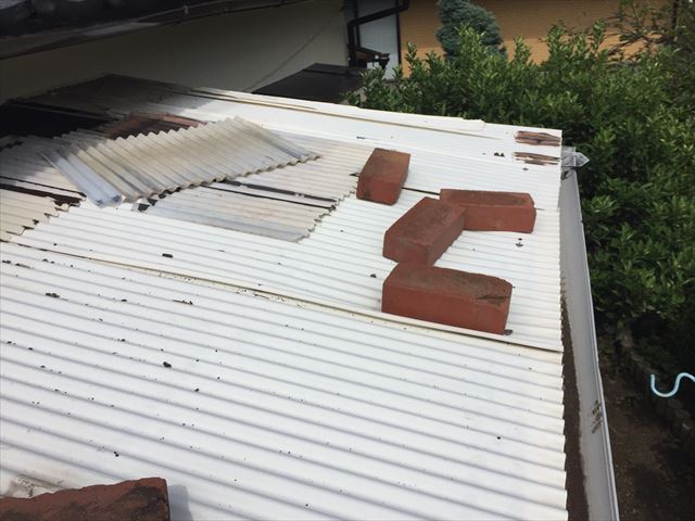 岡山市中区テラスの波板張替