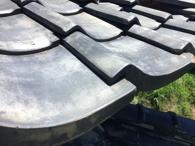 吉備中央町軒瓦欠落　瓦ずれ