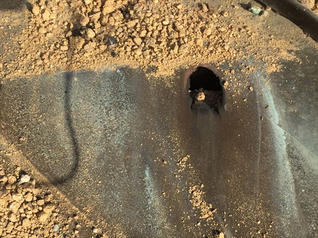 岡山市北区　雨漏り修理　谷板金取り替え工事