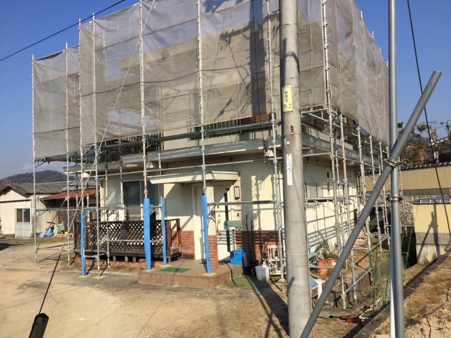 岡山市北区　ネットを張り完成です。