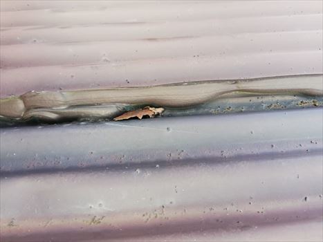 トタン屋根　雨漏り　穴