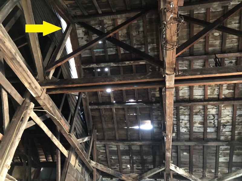 木造倉庫　雨漏り　熊本屋根工事