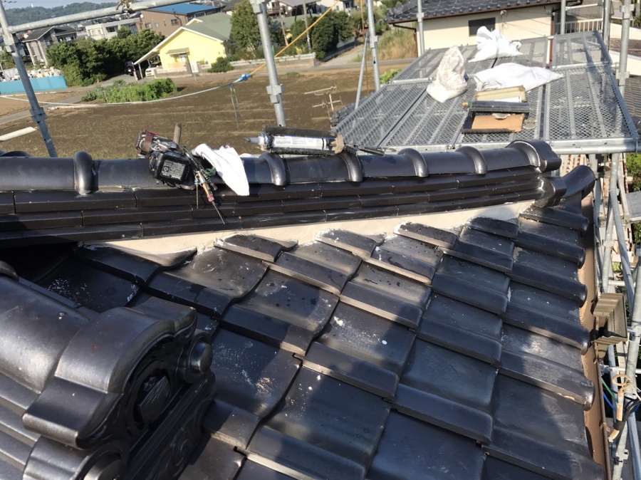 隅棟の鶴首をなんばんで詰め直しました