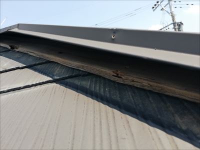 棟板金　貫板　張替え工事前