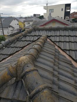 セメント瓦　棟　取合い　雨漏り