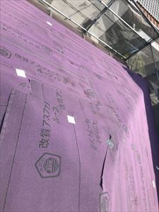 屋根　カバー工法　ルーフィング貼り②