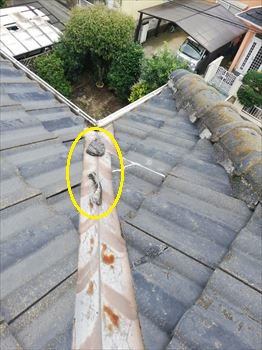 雨漏り　漆喰欠け落ち