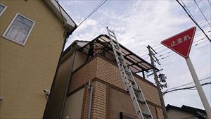 ポリカ平板張替え　全景