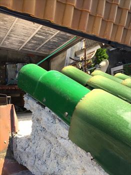 パラペット　瓦取替え