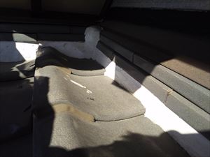 屋根　漆喰　塗り過ぎ箇所③