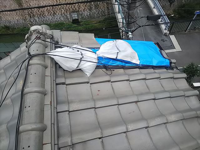 和水町　袖瓦　応急