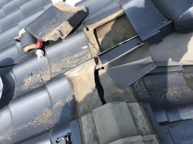 熊本市東区棟補修板金取り付け20180404