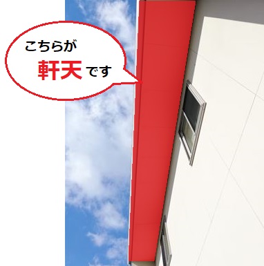 軒天　雨染み　現地調査