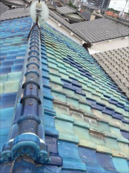 台風被害　瓦屋根　工事後