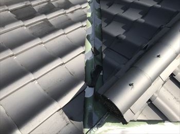 漆喰劣化　谷樋