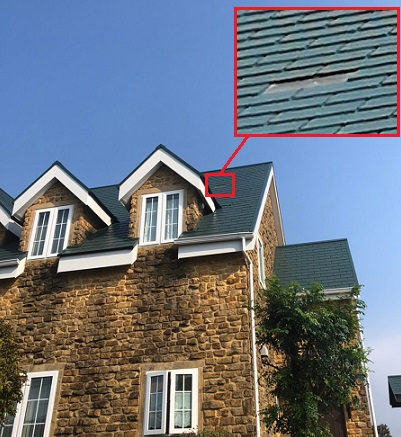 スレート屋根材　剥がれ　被害箇所