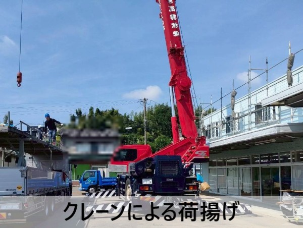クレーンによる荷揚げ