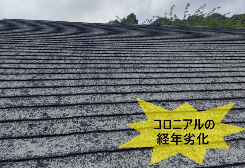 コロニアルの経年劣化が見られます