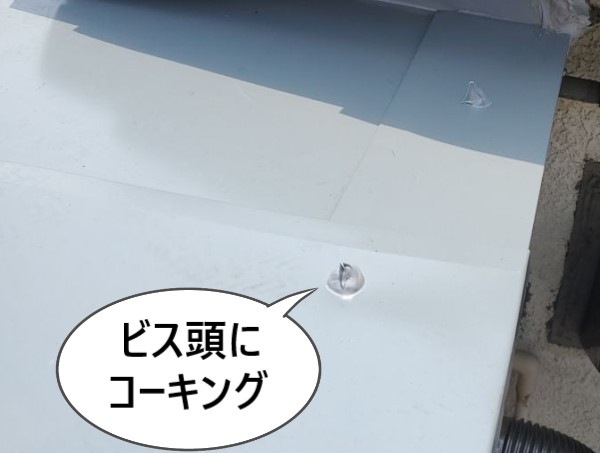 ビス頭にコーキングを打っておきました