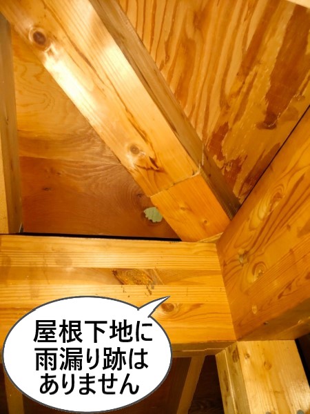天井裏に雨漏りの跡はなし
