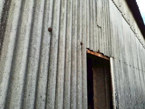 小波スレートの外壁