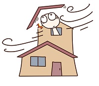 屋根が剥がれた