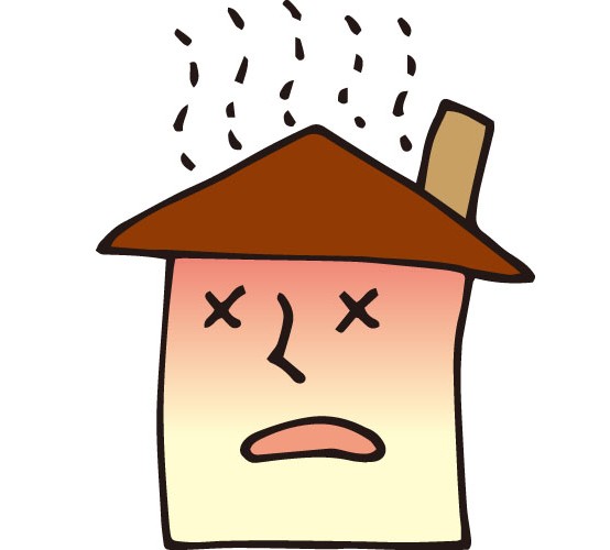 強い日差しで暑い家