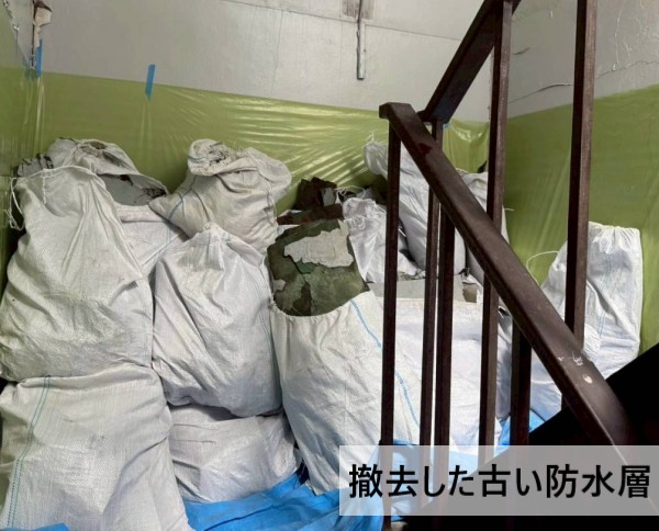 撤去した古い防水層