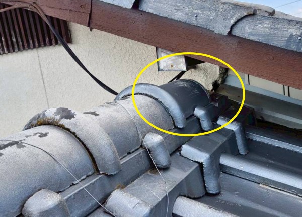 棟の瓦の脱落