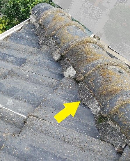 棟漆喰の量が多すぎる