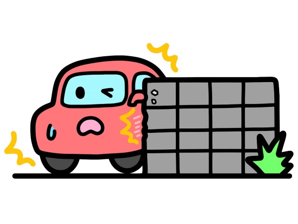 物損事故イラスト