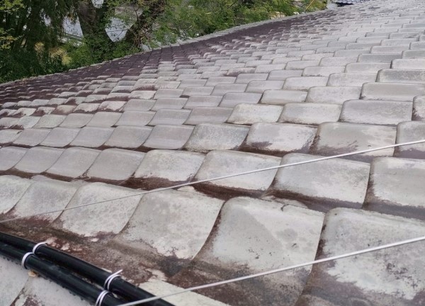 瓦屋根も全体的に劣化が進んでいる