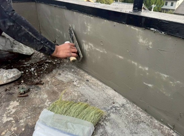 立ち上がり部のモルタル左官