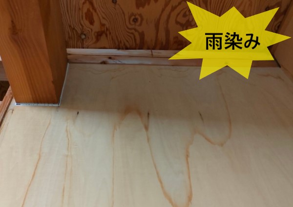納戸に雨染みができている