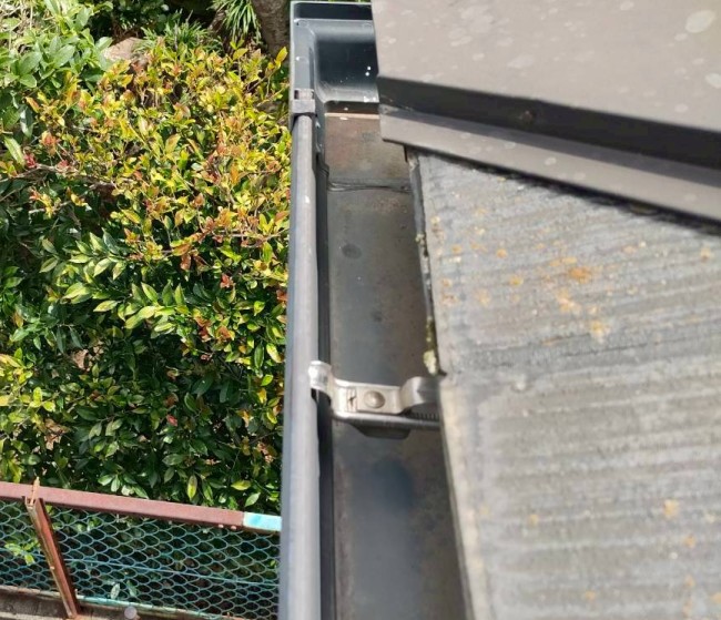 軒樋に泥は溜まっていない