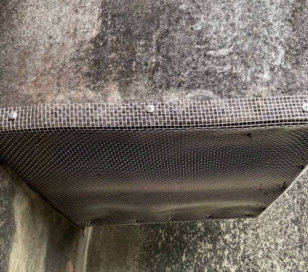 防虫網はビスとワイヤーで固定しました