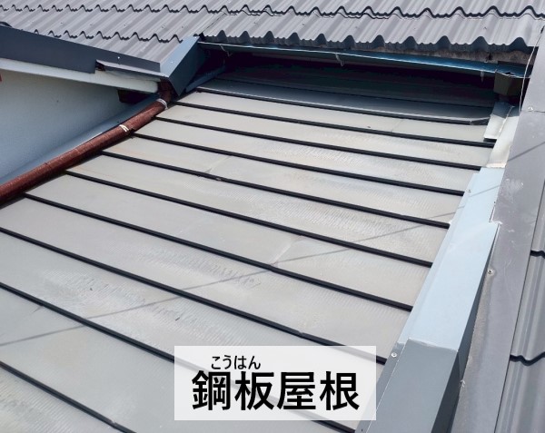 雨漏りが起きている鋼板屋根