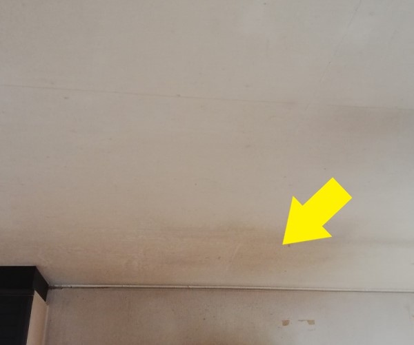 雨漏りのシミができている