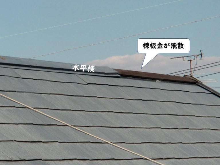 岩出市の棟板金が飛散