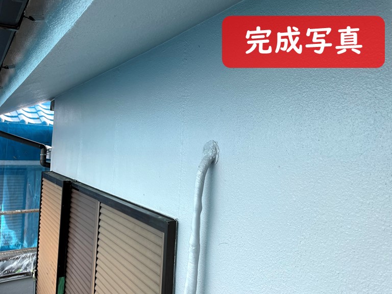 紀の川市の外壁塗装工事で塗装工事が完了した写真