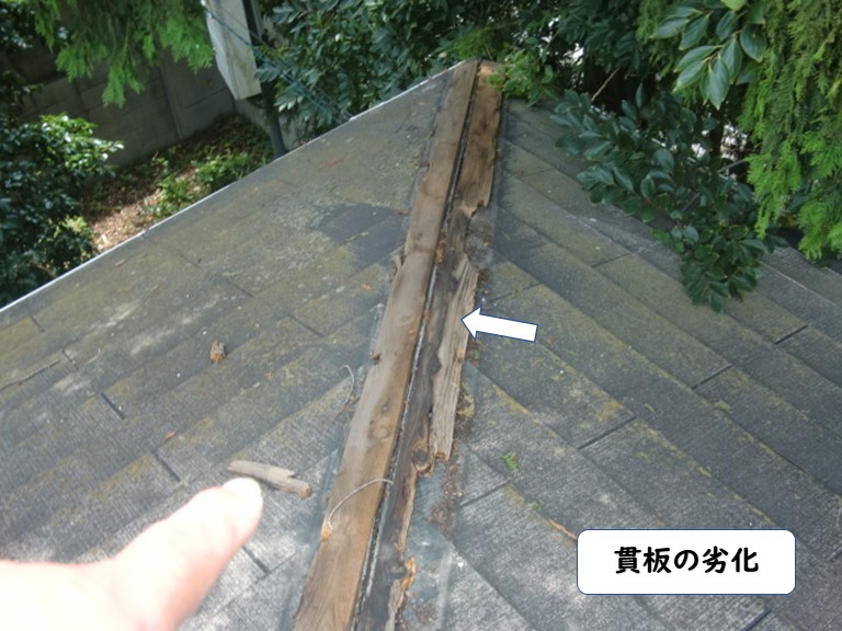 和歌山市の貫板腐食状況