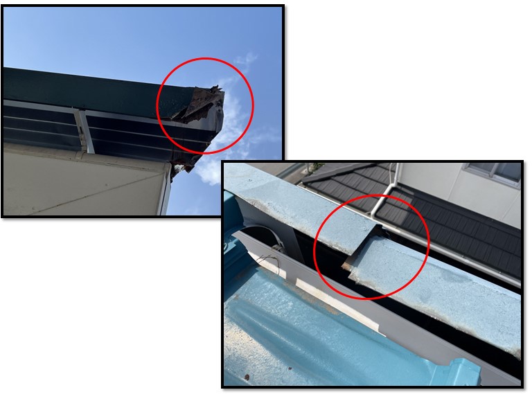 和歌山市で幕板が破損していました