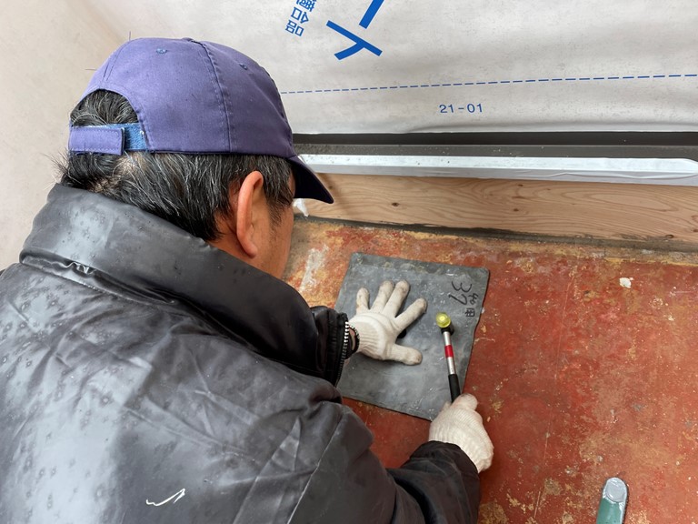 和歌山市で改修用ドレンを固定します